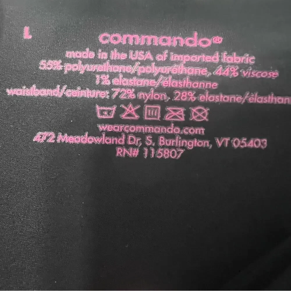 Commando Perfect Control Faux Leather High Rise Moto Legging Pants Size L